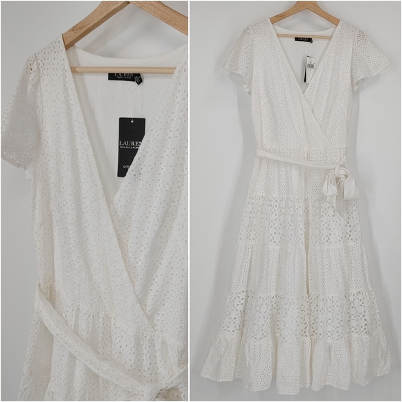 Ralph Lauren Dresses & Skirts - Ralph Lauren Cotton Eyelet Midi Dress